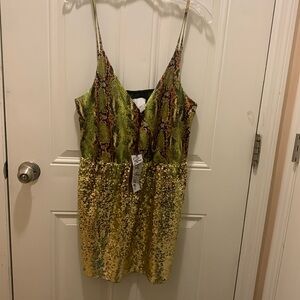 Chloe Oliver Snake skins and glitter  top with spaghetti straps Sz L
